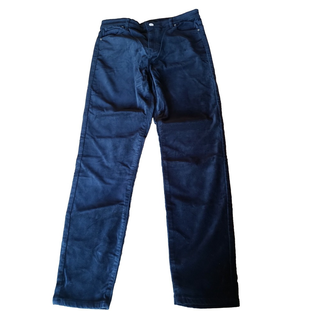 Sz 10 Well Worn Women's High Rise Luxe Velvet Tapered Pants - Black- 30 Length
